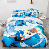 Load image into Gallery viewer, Sonic Cosplay Kids Bedding Set Present Quilt Duvet Cover Bed Sets