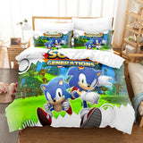 Charger l&#39;image dans la visionneuse de la galerie, Sonic The Hedgehog Cosplay Ensemble de literie pour enfants Housse de couette Ensembles de lit