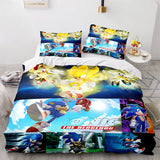 Load image into Gallery viewer, Sonic The Hedgehog Cosplay Kids Bedding Set Quilt Duvet Cover Bed Sets