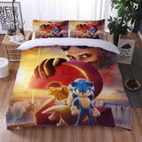 Charger l&#39;image dans la visionneuse de la galerie, Ensemble de literie Sonic the Hedgehog 2 Ensembles de lit avec housse de couette et couette Cosplay