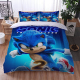 Charger l&#39;image dans la visionneuse de la galerie, Ensemble de literie Sonic the Hedgehog 2 Ensembles de lit avec housse de couette et couette Cosplay