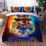 Charger l&#39;image dans la visionneuse de la galerie, Ensemble de literie Sonic the Hedgehog 2 avec housse de couette et draps de lit