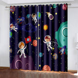 Load image into Gallery viewer, Space Astronaut Alien Curtains Blackout Cosplay Window Treatments Drapes