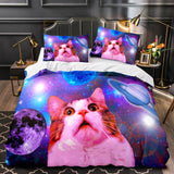 Load image into Gallery viewer, Space Cat Astronaut Cat In Space Bedding Set Duvet Cover