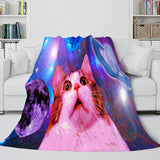 Load image into Gallery viewer, Space Cat Astronaut Cat In Space Flannel Fleece Blanket Nap Wrap Blanket