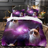 Charger l&#39;image dans la visionneuse de la galerie, Space Cat Astronaut Cats In Space Parure de lit Royaume-Uni Housse de couette