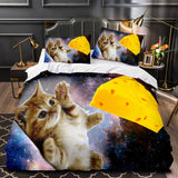 Charger l&#39;image dans la visionneuse de la galerie, Space Cat Astronaut Cats In Space Parure de lit Royaume-Uni Housse de couette