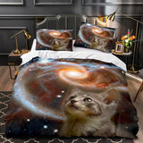 Charger l&#39;image dans la visionneuse de la galerie, Space Cat Astronaut Cats In Space Parure de lit Royaume-Uni Housse de couette