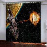 Load image into Gallery viewer, Star Wars Pattern Curtains Blackout Window Drapes