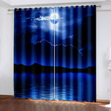 Load image into Gallery viewer, Starry Sky Space Night Scene Curtains Blackout Window Treatments Drapes