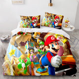 Charger l&#39;image dans la visionneuse de la galerie, Super Mario Cosplay Ensemble de literie pour enfants Couette Housses de couette Ensembles de lit