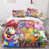 Charger l&#39;image dans la visionneuse de la galerie, Super Mario Cosplay Ensemble de literie pour enfants Couette Housses de couette Ensembles de lit