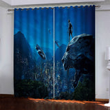 Load image into Gallery viewer, Superhero Black Panther Curtains Blackout Window Drapes