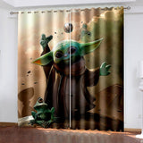 Load image into Gallery viewer, The Mandalorian Baby Yoda Curtains Blackout Window Drapes