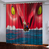 Load image into Gallery viewer, The Sea Beast Curtains Pattern Blackout Window Drapes