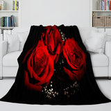 Load image into Gallery viewer, The Vampire Diaries Cosplay Red Rose Flannel Blanket Throw Blankets