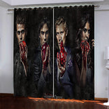 Load image into Gallery viewer, Twilight The Vampire Diaries Pattern Curtains Blackout Window Drapes