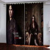 Load image into Gallery viewer, Twilight The Vampire Diaries Pattern Curtains Blackout Window Drapes