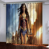 Load image into Gallery viewer, Wonder Woman Pattern Curtains Blackout Window Drapes